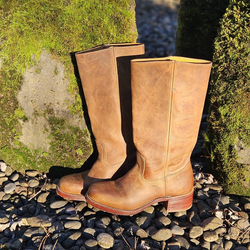 Frye Tan Leather Heeled Boots - Picture 3 of 10